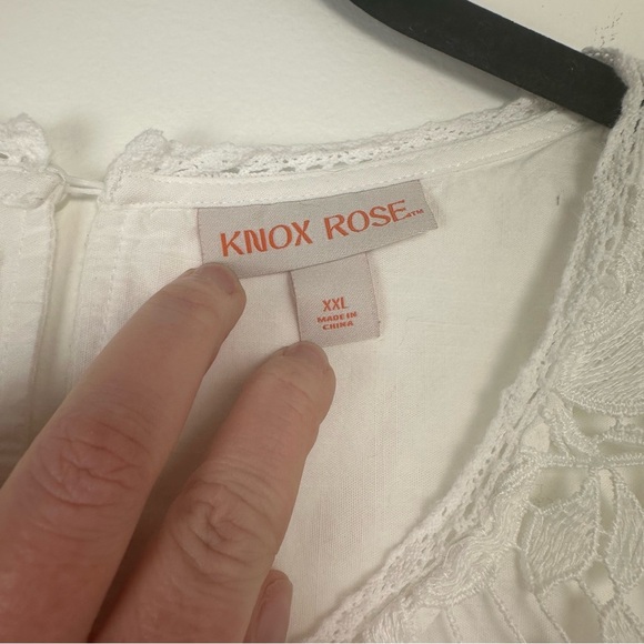 Knox Rose Dress Size XXL White Lace Top Peasant Boho Soft Girl - Picture 4 of 9